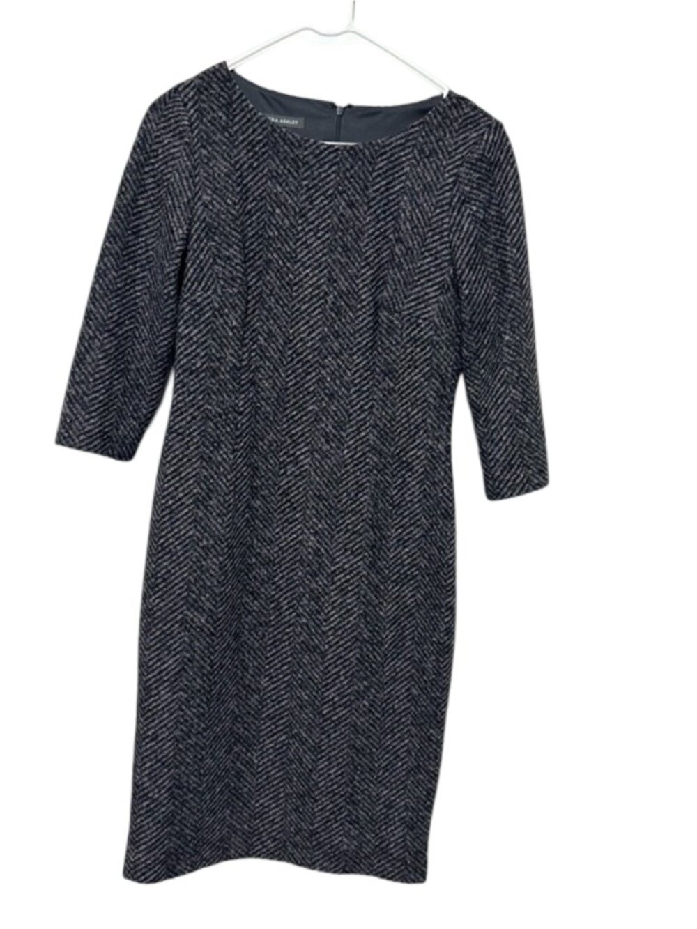 Laura Ashley Gray Purple Shift Dress Size 4